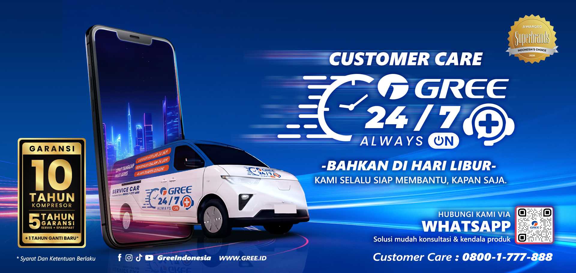 Customer Care AC 24 Jam: GREE Indonesia Siap Mendampingi Anda Kapan Pun Dibutuhkan