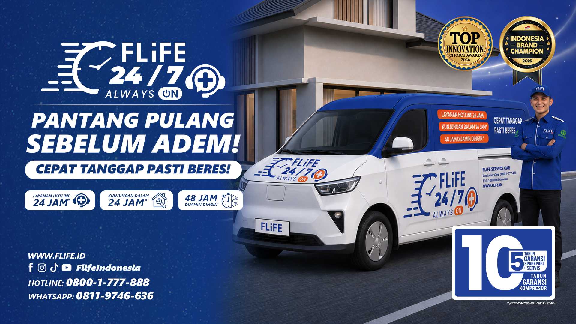 AC Bermasalah Tengah Malam? FLiFE Hadirkan Customer Care & Teknisi 24 Jam untuk Konsumen