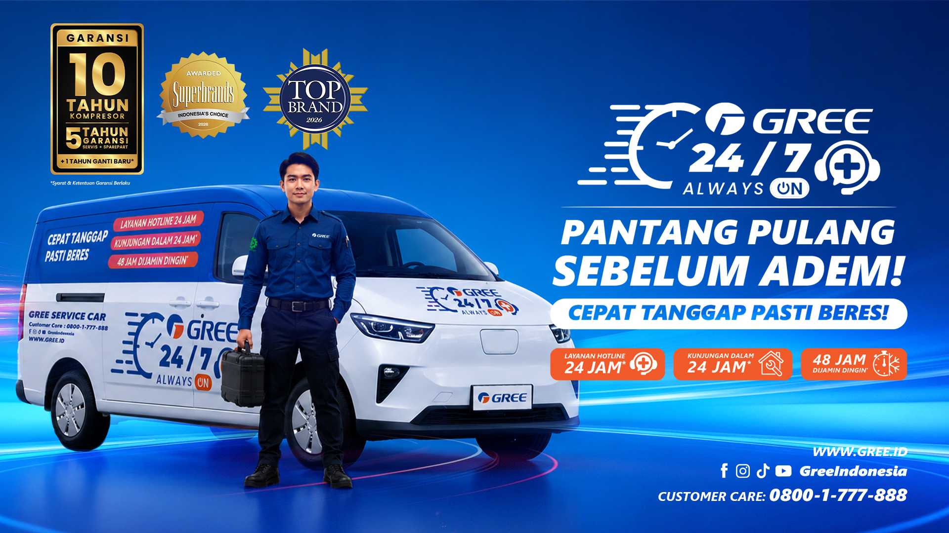 Service AC 24 Jam? Komitmen GREE 24/7 Always On untuk Konsumen di Indonesia